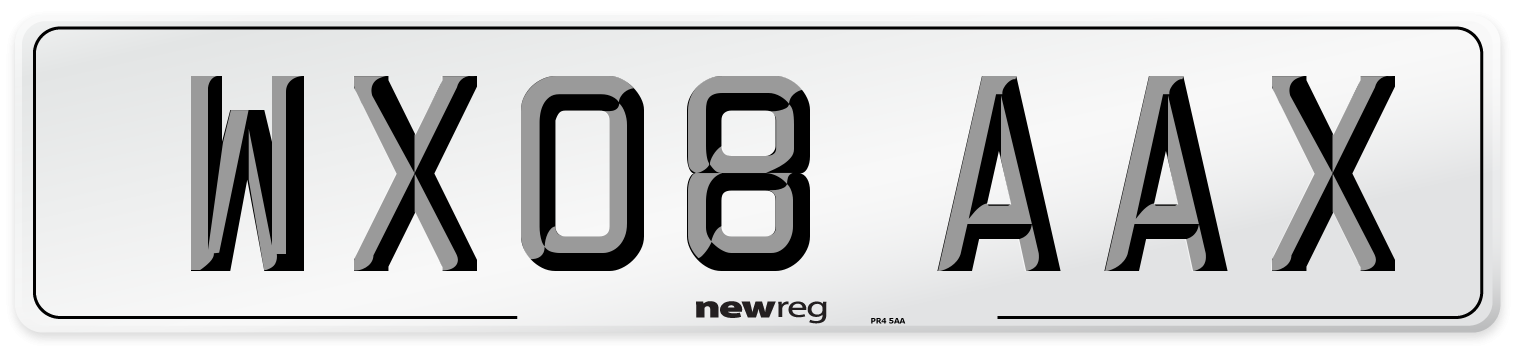 WX08 AAX Number Plate from New Reg